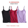 BLUSA REGATA  COM SUTIÃ EMBUTIDO (COMPRE 1 LEVE 3)